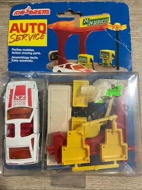 Vintage Majorette Auto Service White Toy Car Set